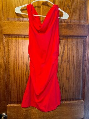 💜Princess Polly Red Cowl Neck Mini Dress